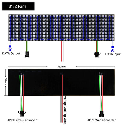 Flexible RGB Matrix LED Panel WS2812B – Individually Addressable Matrix LED Display (4x12, 8x8, 16x16, 8x32)